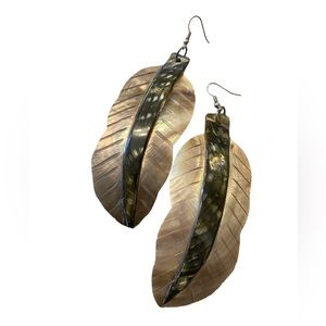 Polynesian Carved Leaf Earrings